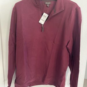 Tassa Elba men's XXL Cotton Blend quarter zip shirt, NWT, deep maroon color